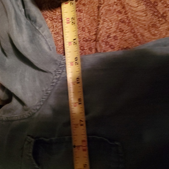 Philosophy Women's Size XL Blue Denim Long Shirt Dress Roll Tab Sleeve Pockets - Picture 13 of 15